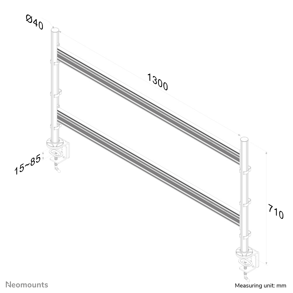 Neomounts FPMA-DTB200 Toolbar desk rail 10-24"